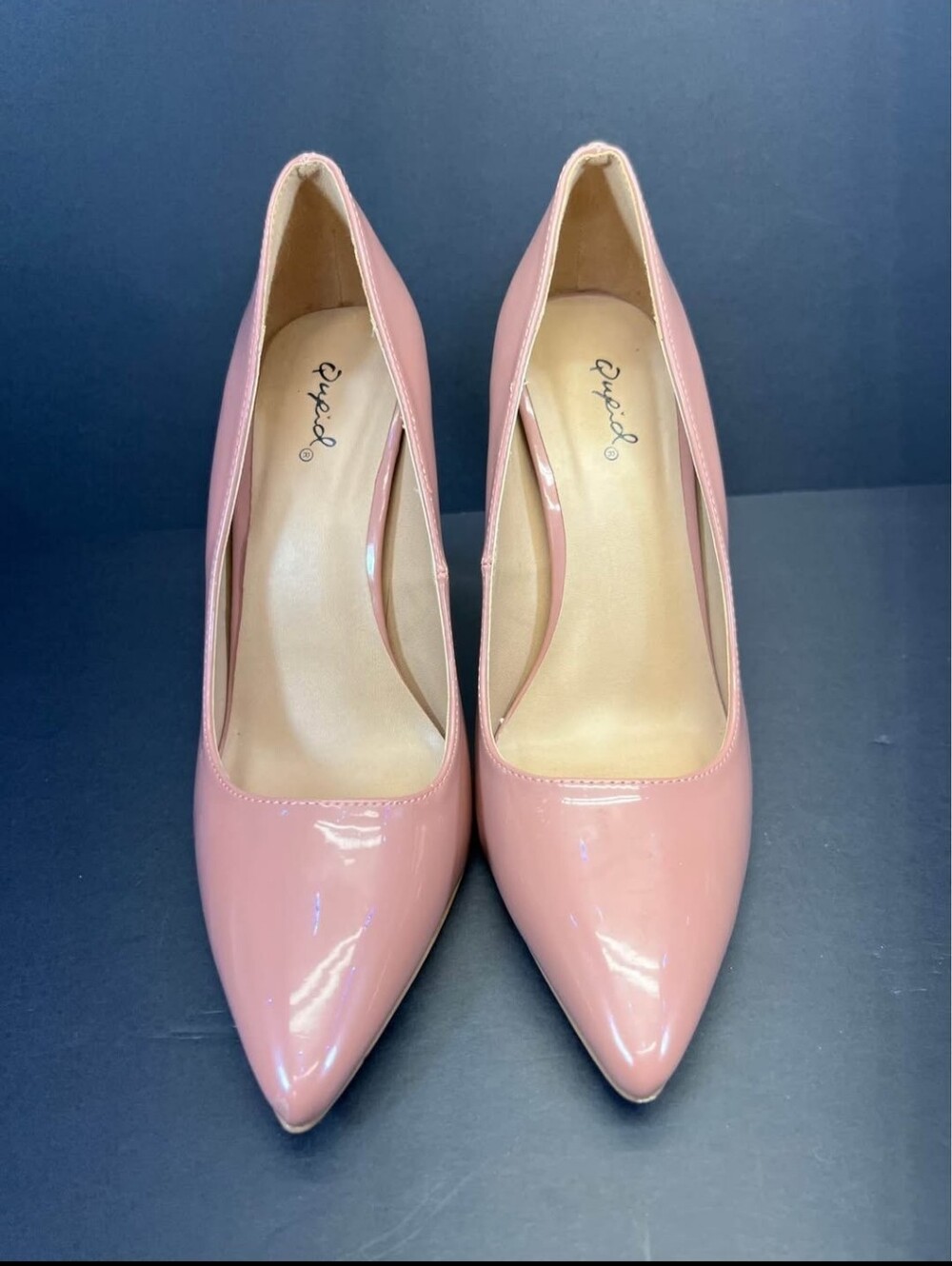 Patent Pointed-Toe Stiletto Pumps in Dusty Rose